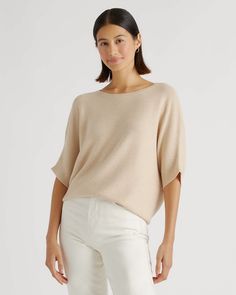 Lightweight Cotton Cashmere Link-Stitch Dolman Sweater Silk Pajamas Shorts, Dolman Sweater, Dolman Sleeve Sweater, Knit Blazer, Dolman Sleeve, Quince, Cashmere Sweaters, Effortless Style, Sweater Sizes