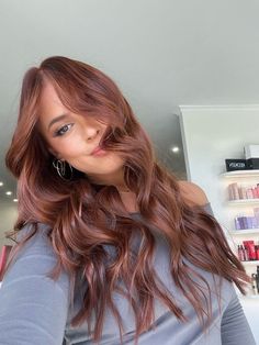 Cooper Hair Color On Olive Skin, Level 7 Auburn Hair Color, Hair Color 2023 For Tan Skin, Copper Cowgirl Hair Dark, Dark Honey Red Hair, Copper Hair Dark Eyes, Cowboy Copper Hair Brown Eyes, Alternative Hair Color Ideas For Brunettes, Cow Girl Copper Hair