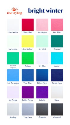 Bright Winter Outfits, True Winter Color Palette, Wardrobe Color Guide, Cool Winter Color Palette, Deep Winter Colors, Clear Winter, Winter Color Palette, Winter Typ