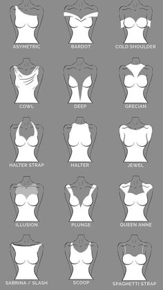 the different bras are shown in black and white, with each bra on it's chest