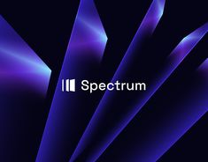 an abstract blue background with the words specctrum on it's side and bottom corner