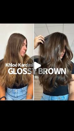 Adina Pignatare | BALAYAGE | HAIR VIDEOS | EDUCATOR on Instagram: "Khloé Kardashian GLOSSY BROWN with @lorealpro dia color 🤎 Perfect mix of cool/ neutral tones for winter   She was ready for a noticeable change. We took her summer hair & went right in with an all over brown.   I used #diacolor // on her roots 6N with 9 Volume.  Mid length and ends 7N & 6.3 with 9 Volume. I added the G to make sure it stayed vibrant and not flat.   Dia color is super pigmented. I always level up and add warmth to my formulas - specially when covering old balayage/blonde.    #brownhaircolor #hairtransformation #expensivebrunette #dimensionalbrunette #healthyhair #lorealpro #lorealproambassador #lorealprous #haireducation" Wella Color Formulas Brown, Brown Hair Formulas, Hair Glossing Before And After Brunettes, Balayage Hair Videos, Khloe Kardashian Hair, Dimensional Brunette, Hair Gloss, Brown I, Khloé Kardashian