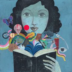 a poster for the book festival with an image of a woman holding a book in her hands