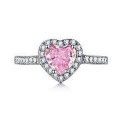 Versailles Ring, Sapphire Heart Ring, Pink Heart Ring, Pandora Rings Heart, Pink Rings, Pink Heart Rings, Cute Promise Rings, Rings Pink, Ring Stacks