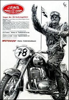 a drawing of a man riding on the back of a motorcycle with his hand in the air