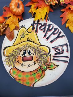 a happy new year sign with an image of a scarecrow in a hat and scarf