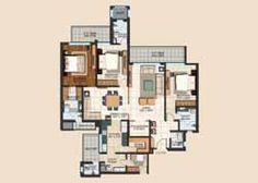 the floor plan for an apartment in india