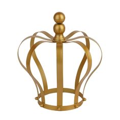 a gold metal crown on a white background