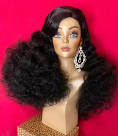 70 FLUFFY DISCO CURLS Custom Lace Front Wig Curly Wavy Pinup Drag Queen Costume | eBay Custom Lace Front Wigs, Drag Queen Costumes, Drag Wigs, Wig Costume, Party Wig, Wig Lace, 70s Disco, Custom Wigs, Drag Queens