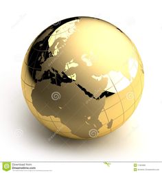 a golden globe on white background with clipping path stock photo image 519874