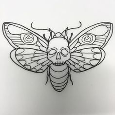 a drawing of a moth with two eyes on it