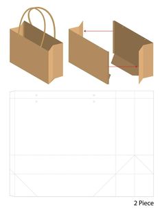 two pieces of cardboard are shown with the measurements for each piece in front and back