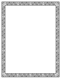 a black and white square frame with an intricate design in the middle, on a plain background