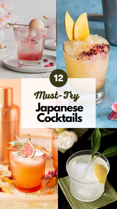 Japanese Cocktails Sake Mixed Drinks, Mixed Drink Recipes Alcoholic, Japanese Alcohol Drinks, Japanese Mocktail Recipe, Japanese Inspired Cocktails, Savory Cocktail Recipes, Asian Drinks Cocktails, Japanese Whiskey Cocktail, Asian Mocktails