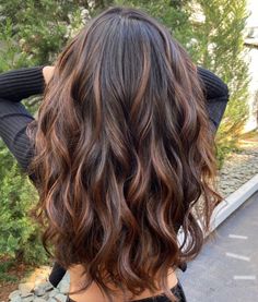 Brunette Beach Waves with Highlights Natural Brown Hair, Warm Brown Hair, Cinnamon Hair, Brown Hair With Caramel Highlights, Rambut Brunette, Chocolate Brown Hair Color, Honey Brown Hair, Brown Hair Inspo, Brunette Hair With Highlights