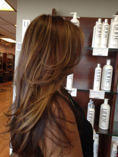 Amber Brown Highlights, Hair Color With Blonde Highlights, Hair Balayage Brunette, 10 Major Winter Hair Colors, Black Hair Balayage, Hairstyles For Layered Hair