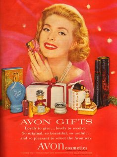 Avon - 1957 Vintage Makeup Ads, Avon Christmas, Avon Fragrance, Makeup Ads, Avon Collectibles, Retro Beauty, Avon Rep