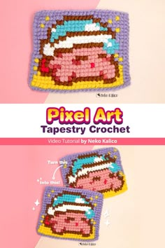 pixel art tapestry crochet video instructions by neko kalloco