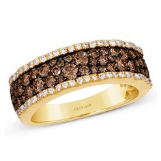 From Le Vian(R), this delicious diamond ring is fashioned in 14k Honey Gold(tm). An exquisite array of Chocolate Diamonds(R) and a Nude Diamond(tm) boarder combine to create an elegant design. Diamonds total 1 1/6ctw and are SI2 in clarity. Natural fancy brown diamonds are available in shades from champagne to cognac to Chocolate Diamonds(R), Le Vian(R)'s original brand of natural fancy color brown diamonds. Chocolate Diamonds(R) are naturally flavored, the depth of their color determined by the Neutral Skin Tone, Brown Diamonds, Wedding Day Jewelry, Chocolate Diamonds, Le Vian, Brown Diamond, Diamond Studs, Diamond White, Beautiful Rings