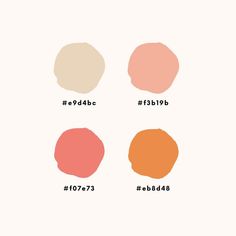 four different shades of pink, orange and yellow with the words bd04