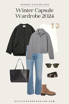 Winter Outfits Cold 2024, Winter Outfits Capsule, Winter Outfits Capsule Wardrobe, Work Outfits Chic, Capsule Wardrobe For Winter, Women Outfits Winter, Winter Old Money, Winter Travel Wardrobe, Cute Fall Fashion