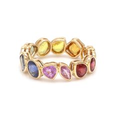 Rainbow Tourmaline, Jewelry Manufacturers, Tourmaline Gemstone, Gems Jewelry, Eternity Band, 10k Gold, Band Ring, Gold Ring, Tourmaline