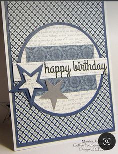 a happy birthday card with stars on it