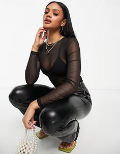 ASOS DESIGN mesh long sleeve bodysuit in black | ASOS Sheer Mesh Long Sleeve Bodysuit, Sheer Long Sleeve Bodysuit For Night Out, Long Sleeve Mesh Bodysuit For Night Out, Night Out Long Sleeve Bodysuit With Mesh Sleeves, Sheer Long Sleeve High Stretch Bodysuit, High Stretch Bodysuit With Sheer Sleeves For Night Out, Black Long Sleeve Sheer Bodysuit, High Stretch Long Sleeve Bodysuit With Sheer Sleeves, High Stretch Bodysuit With Long Mesh Sleeves