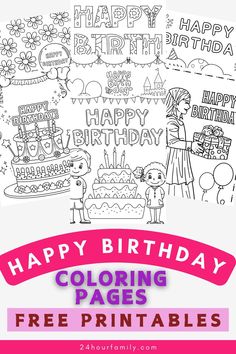 This collection of birthday-themed pages is perfect for adding fun to the celebration. Kids will enjoy coloring cakes, candles, and party hats, making it a memorable activity for any birthday. Download now to add extra fun to their big day!  Happy birthday free printable, happy birthday writing, free printable birthday cards, coloring birthday cards, happy birthday drawings, happy birthday coloring pages, happy birthday free, happy birthday grandpa, happy birthday printables hbd