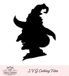 the silhouette of a gnome is shown in black on a white background with pink border