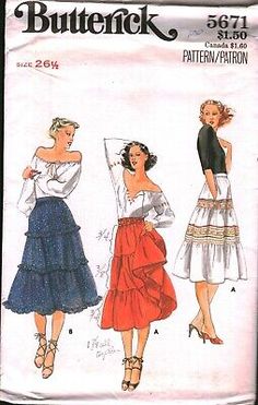 two women's skirts, one with ruffles and the other with high low waist