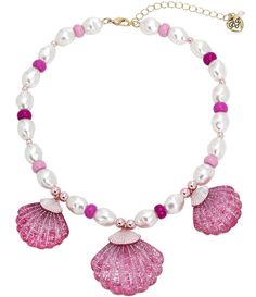 From Betsey Johnson&#x2C; this necklace features:Statement necklaceGold tone hardware Lobster clasp closure  Approx. 15'' 3 extenderImported. Pink Statement Necklace, Jewelry Summer, Pearl Jewelry Necklace, Gold Statement Necklace, Diy Stuff, Cute Diys, Accessories Jewelry Necklace, Dillard's, Pearl Jewelry