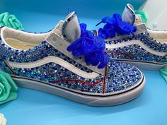 Bling Vans for any occasion. Any color available. Customizable for your personal preference.  Feel free to reach to contact us with any questions.  **Please Note Two pricing modes option one is customization only of the sneaker you provide. Option 2 includes sneaker and customization. Bedazzled Vans, Low Top Tennis Shoes, Rhinestone Shoes, Womens Wedding Shoes, White Rhinestone, Womens Tie, Wedding Things, Tennis Shoes, Etsy Australia