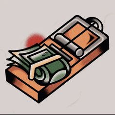 a drawing of a computer mouse with money coming out of it's back end