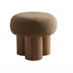 a small stool made out of wood and wool