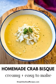 Crab bisque. Creamy Shrimp And Crab Seafood Bisque, Snow Crab Bisque, Crab Shrimp Seafood Bisque, Crab Bisque Soup Easy, Shrimp Crab Bisque Soup Recipes, Crab Bisque Recipe, Crab Soup Recipes, Lump Crab Meat, Creamy Soup Recipes