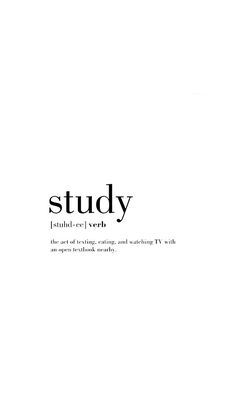 the words study are written in black and white on a white background with text below it