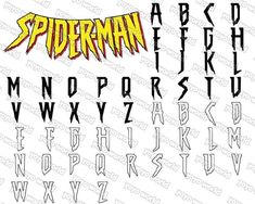 the font and numbers for spiderman