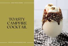 toasty campfire cocktail with chocolate and marshmallow garnish on top