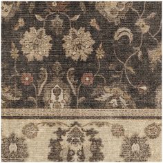 an area rug with various floral designs on it