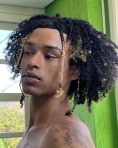 Black Hairstyles Male, Black Hairstyles For Men, Long Black Hairstyles, Mixed Hairstyles, Fantasy Hairstyles, Black Anime Art, Afro Hairstyles Men, Natural Hair Haircuts, Boy Braids