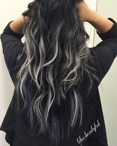 Gray Balayage, Underlights Hair, Fall Bathroom, Jet Black Hair, Balayage Color, Caramel Highlights, Tattoo Women