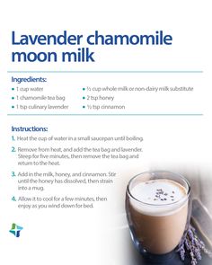 a recipe for lavender chamomile moon milk