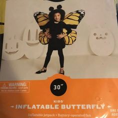 Hyde And Eek Monarch Butterfly Wings Costume - Kids One Size Fits Most This Kids Butterfly Costume Prop Consists Of A Pair Of Inflatable Monarch Butterfly Wings With Straps For Lightweight, Comfortable Wear. They Can Slip The Wings On Over Any Outfit To Instantly Transform An Everyday Look Into An Easy Costume. Inflates To 30" Package Content: One Piece Jumpsuit And Battery Pack Battery Pack Requires 4 Aa Batteries ( Not Included) Closure: Back Zipper Recommended For Kids That Are Sizes S-L Butterfly Costume Kids, Monarch Butterfly Wings, Butterfly Wings Costume, Easy Costume, Butterfly Costume, One Piece Jumpsuit, Easy Costumes, Wings Costume, Halloween Coloring