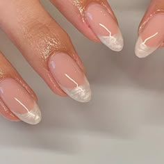 NAILS BY ELISE | pearly 🤍 pearl polish: charm for you PL01 base: @nailzkatkat frenchy - - - #nails #nailart #nailsofinstagram #gelx #beauty #nail… | Instagram Natural Minimalist Nails, Miley White Nails, Cute Nails For Wedding Guest, Meauseam Outfit, Japanese French Nails, Neutral Nails Bride, Business Acrylic Nails, From Square To Almond Nails, Simple Nails For Wedding Guest