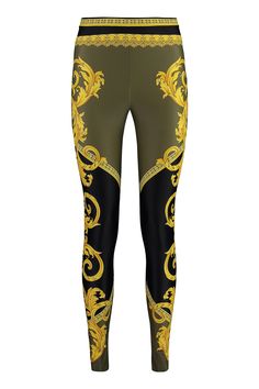 78% Nylon, 22% Elastane Womens Printed Leggings, Versace Print, Barbour Steve Mcqueen, Versace Couture, Luxury Dress, Short Leggings, Versace Jeans, Gianni Versace, Yoga Wear