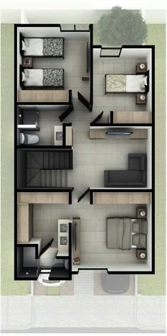 the floor plan of a two bedroom apartment with an attached bathroom and living room area