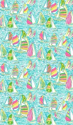 colorful sailboats in the ocean on blue water fabric by animos on spoonflower - custom fabric