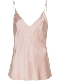 petal pink stretch-silk satin finish plunging V-neck spaghetti straps sleeveless straight hem unlined Silk Sleeveless Top, Fashion 2024, Cami Tanks, Satin Finish, Silk Satin, Spaghetti Strap, Sleeveless Top, Womens Tops, Top Outfits