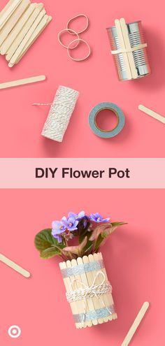 diy flower pot made out of popsicle sticks